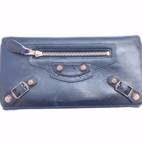 BALENCIAGA Black Gold Hardware Bifold Wallet - Picture 2 of 10